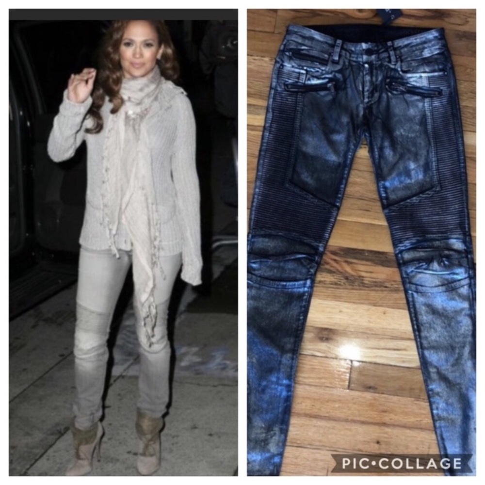 🤩ROCKSTAR SUSHI🤩MOTO METALLIC DESIGNER JEANS🤩